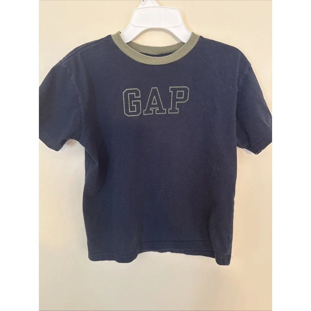Gap Kids M (7-8) Short Sleeve T Shirt Casual Navy Blue/Green